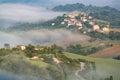 Rolling hills in the morning fog Royalty Free Stock Photo