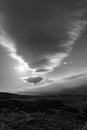 Rolling lenticular cloud over Mount Washington, New Hampshire. Royalty Free Stock Photo