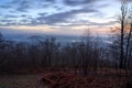 Hazy winter morning looking over the valley Royalty Free Stock Photo