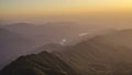 Rolling mountains in the evening sun Royalty Free Stock Photo