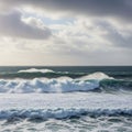 Depicts a powerful, natural seascape emphasizing the raw energy and consta Royalty Free Stock Photo
