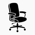 Rolling office chair black glyph icon workplace chair Royalty Free Stock Photo