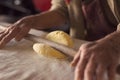 Rolling out dough Royalty Free Stock Photo