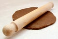 Rolling out gingerbread cookie dough Royalty Free Stock Photo