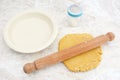 Rolling out shortcrust pastry for a pie