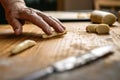 Rolling pastry dough by hand