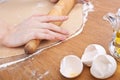 Rolling Pastry for Homemade Pasta Royalty Free Stock Photo
