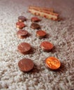 Rolling Pennies in Coin Wrappers Royalty Free Stock Photo