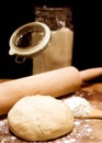 Rolling pin with dough