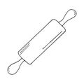 Rolling pin icon, sticker. sketch hand drawn doodle style. , minimalism, monochrome. kitchen, tool, food, cooking, roll out the Royalty Free Stock Photo