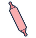 Rolling Pin Isolated Vector icon which can be easily modified or edit Royalty Free Stock Photo