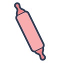 Rolling Pin Isolated Vector icon which can be easily modified or edit Royalty Free Stock Photo