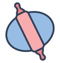 Rolling Pin Isolated Vector icon which can be easily modified or edit Royalty Free Stock Photo