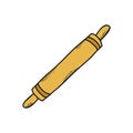 Rolling pin kitchen tool doodle icon