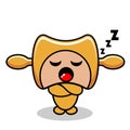 Rolling pin mascot costume doodle with sleeping expression Royalty Free Stock Photo