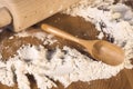 Rolling pin and spoon Royalty Free Stock Photo