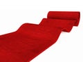 Rolling red carpet Royalty Free Stock Photo