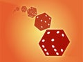 Rolling red dice illustration Royalty Free Stock Photo