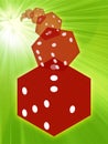 Rolling red dice illustration Royalty Free Stock Photo