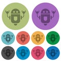 Rolling robot color darker flat icons