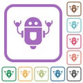 Rolling robot simple icons Royalty Free Stock Photo