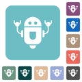Rolling robot rounded square flat icons