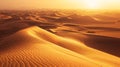 A rolling sand dune landscape in a scorching hot desert