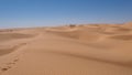 Rolling sand dunes in the Sahara desert Royalty Free Stock Photo