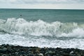 Rolling sea waves crashing beach Royalty Free Stock Photo