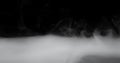 Rolling smoke clouds or swirling fog with wisps of vapor on black