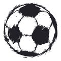 Rolling soccer ball in hand drawn and brushstroke style, Vector illustration