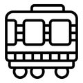 Rolling stock flatcar icon outline vector. Transit cargo logistics Royalty Free Stock Photo