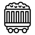 Rolling stock wagon icon outline vector. Train freight locomotive Royalty Free Stock Photo