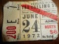 Rolling Stones Concert ticket stub in Dallas Ft. Worth Texas 1972 tour