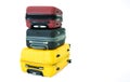 Rolling suitcase, Stack of Rolling luggage, travel suitcase isolated on white background Royalty Free Stock Photo