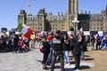 Rolling Thunder Ottawa biker convoy protest on Parliament Hill Royalty Free Stock Photo