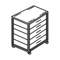 Rolling Tool Chest Icon. Doodle Hand Drawn or Outline Icon Style