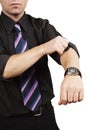 Rolling up his sleeves Royalty Free Stock Photo