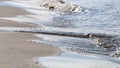 Rolling water of river Waal, the Netherlands