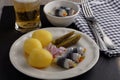 Rollmops with boiled potato Royalty Free Stock Photo