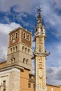 Rollo and Church of Villalon de Campos Royalty Free Stock Photo