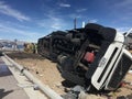 Rollover of car hauler semi