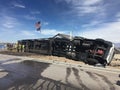 Rollover of car hauler semi