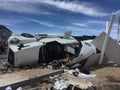 Rollover of car hauler semi