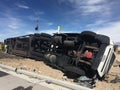 Rollover of car hauler semi