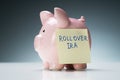 Rollover Ira Text On Note With Piggy Bank Royalty Free Stock Photo