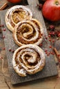 Rolls with apple and cinnamon