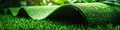 rolls with artificial lawn grass. selective focus Royalty Free Stock Photo