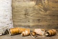 Rolls of birch Bark Royalty Free Stock Photo