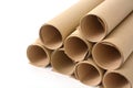 Rolls of brown paper on white background Royalty Free Stock Photo